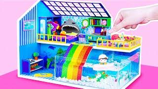 Make Baby Shark Blue House with Bedroom, Rainbow Slide, Under Aquarium️ DIY Miniature House