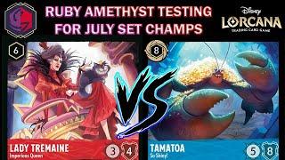 🟣 RUBY AMETHYST -VS- RUBY SAPPHIRE - Testing for Set Champs - Disney Lorcana Gameplay