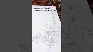 Designing a floral illustration for my bullet journal #floraldesign #floralart #composition