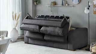Brody Grey Flat Weave 2 Seater Sofa Bed