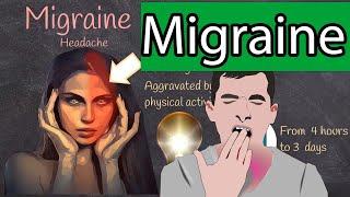 Migraine Headache - Symptoms and Treatment.  Migraine Aura and prodrome