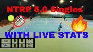 NTRP 5.0 Singles WITH SCOREBOARD | Dillon Sykes (UTR 9) vs David Reed(UTR 11)