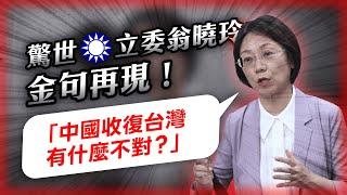 【一刀未剪】驚世立委翁曉玲 金句再現「中國收復台灣有什麼不對？」