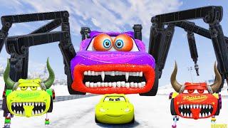 Epic Escape From The Lightning McQueen Demon Eater & Bot Spider Eater | McQueen VS McQueen | Beamng