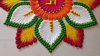 simple rangoli design. Festival rangoli design. Diwali rangoli. satisfying video.