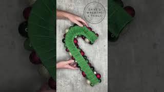 Dollar Tree Candy Cane Wreath DIY#1 - Shorts - Christmas DIY - #christmas @DavesWreaths