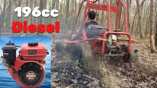 Amazon 196cc Diesel Engine Go-Kart Swap - Rolling Coal In The Go-Kart