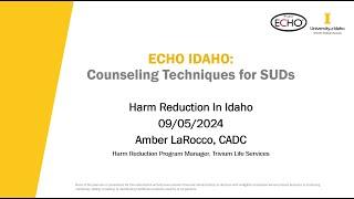 Harm Reduction in Idaho - 09/05/2024