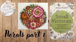 Johanna Basford small Victories COLOUR ALONG- floral page part 1