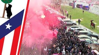 ¡MAREA ROJIBLANCA rumbo al Bernabéu! La afición del Atlético calienta la Castellana antes del derbi