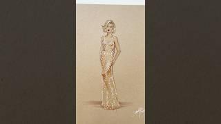 Marilyn Monroe’s “Birthday Dress” #asmr #copic #fashionillustration #marilynmonroe