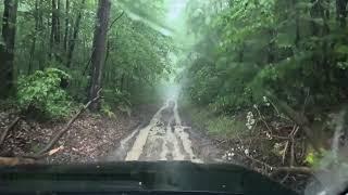 Seasonal road during thunderstorm in finger lakes part 2