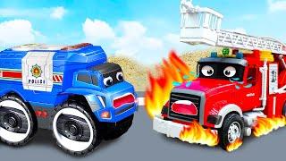 Fire Truck vs Police Car - Action - Packed Rescue Mission | Dinky TV