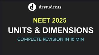 UNITS AND DIMENSIONS || ONE SHOT REVISION IN TELUGU || PHYSICS NEET 2025 #neettelugu
