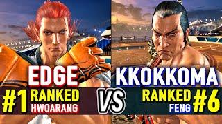 T8  EDGE (#1 Ranked Hwoarang) vs Kkokkoma (#6 Ranked Feng)  Tekken 8 High Level Gameplay