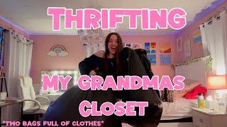 thrifting my grandmas closet || try on haul