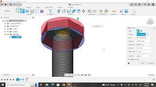 Timeline tutorial for bolt design in Fusion