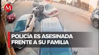 Revelan VIDEO del asesinato de una mujer policía en Tijuana, iba con su hija