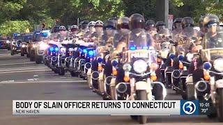 Minneapolis officer killed in the line of duty returns to CT