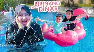 LEIKA BERENANG BARENG BABY DINAR  PERTAMA KALI LEIKA BISA BERENANG DIAJARIN BABY DINAR DI KOLAM