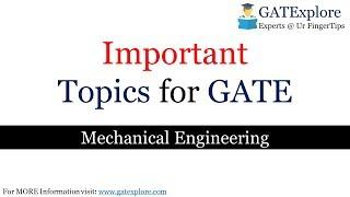 Important Topics for GATE Mechanical Engineering 2020 Start Your Preparation Now (Quick Preparation)