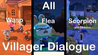 All villager dialogue to Wasps, Fleas, and Scorpions/Tarantulas | Animal Crossing: New Horizons