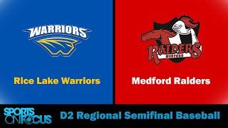 #8 Rice Lake @ #1 Medford | WIAA D2 Baseball Regional Semifinal