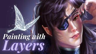 How to use LAYERS for digital art | Hua Cheng | Semi Realistic tutorial | Procreate