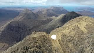 Relaxing Video of Blaven (Bla Bheinn) mountain, Isle of Skye, Scotland drone 4k Dji Mavic Air 2