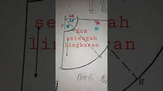 Pola Rok Setengah Lingkaran#pattern #pola#pattern#menjahit#sewing@shorts