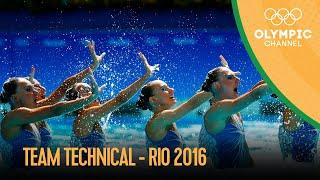 Artistic Swimming: Team Tech | Rio 2016 Replays