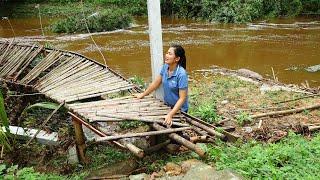 Sad day: floodwaters have washed away bridges, cabins and fish cages on the water