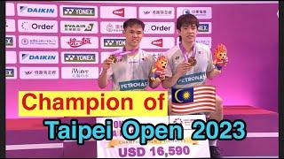 Yonex Taipei Open 2023 F | Man Wei Chong 萬煒聰 Tee Kai Wun 鄭凱文 won the title!! | 2023年台北超級300賽男双決賽