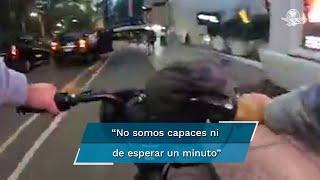 Ciclista expone cómo no hay respeto para los peatones en ciclovía