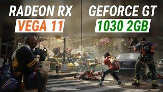 Radeon RX Vega 11 vs GeForce GT 1030 2GB | 10 games | Full HD