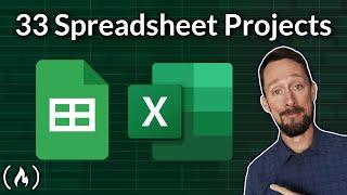 33 Spreadsheet Projects Course for Beginners – Excel and Google Sheets