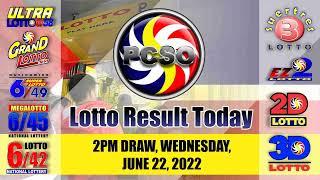 Swertres|3D and EZ2|2D Lotto 2PM Draw, Wednesday, June 22, 2022