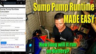 How to calculate the runtime of your sump pump when connected to a battery and off grid inverter.