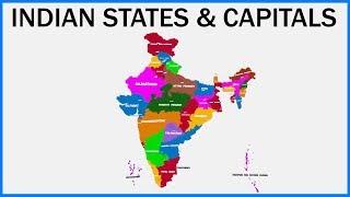 Indian States And Capitals (Educational) | India Map | Learning & Education