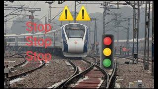 ️Emergency brakes ️ applied in Train-18 because of Red Signal  at Phagwara Junction 