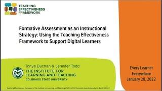 Formative Assessment as an Instructional Strategy: Using the Teaching Effectiveness Framework