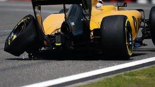 F1 2016 Chinese GP Kevin Magnussen Suspension failure at FP1 1