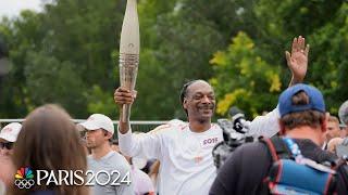 Snoop Dogg carries the torch ahead of 2024 Paris Olympics Opening Ceremony | NBC Sports