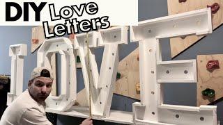 DIY Marquee Love Letters With Lights - Wedding Build With Measurements