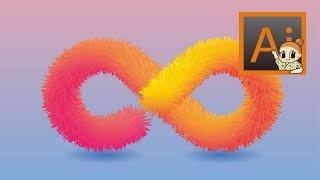 [친절한그래픽] How to make infinity fur 3d realistic logo with Adobe illustrator !