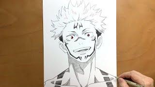 How to draw Sukuna from Jujutsu Kaisen | Sukuna drawing step by step | Tutorial