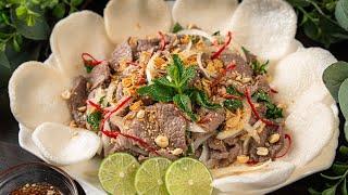 Gỏi Bò Tái Chanh, cách bóp gỏi bò mềm ngọt vị chua chua thơm ngon nhức nhối | Rare Beef recipe