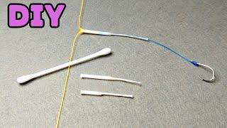 Great fishing idea.   Easy to make with a cotton swab.     DIY Fishing.   Fishing Knot.