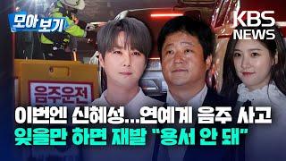 [모아보기] 연예계 음주 사고 잊을만 하면 재발 “용서 안 돼”/신혜성, 도난차량서 음주측정 거부해 체포/연예인 음주운전 관련 뉴스 모아서 보기/10월 11일(화)/KBS