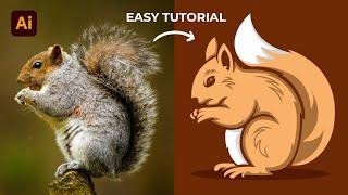 Adobe Illustrator Tutorial: Draw Squirrel Mascot Logo | Vector Mascot Logo Design | Hiru Designs